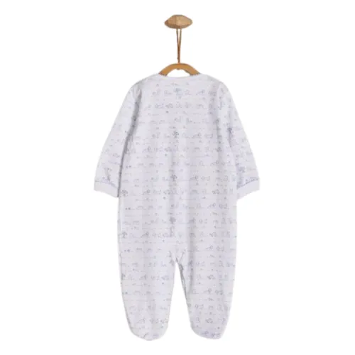 Babycottons In the Woods Footie White Light Blue