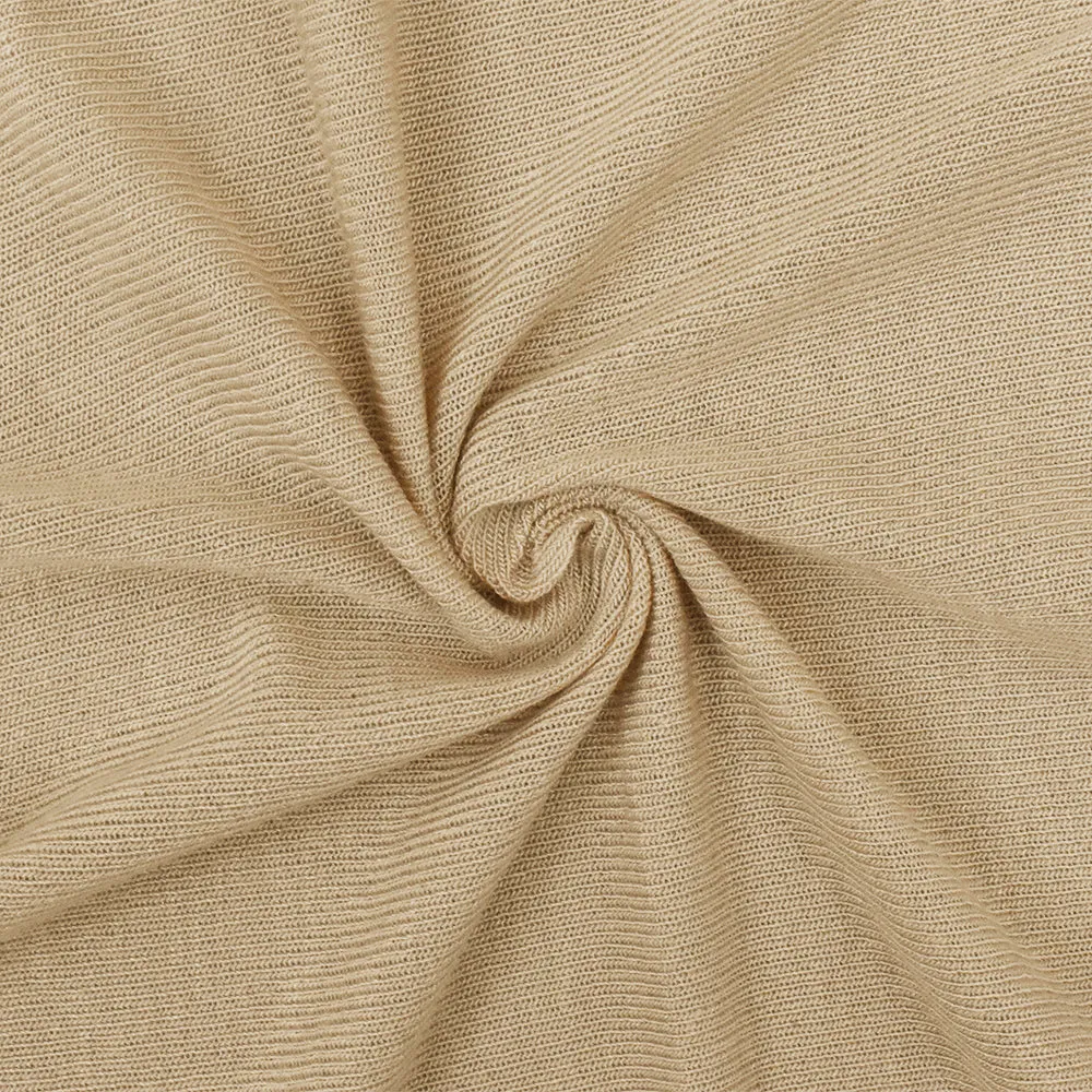 Beach Beige Solid Stretch Rayon Jersey Knit Fabric