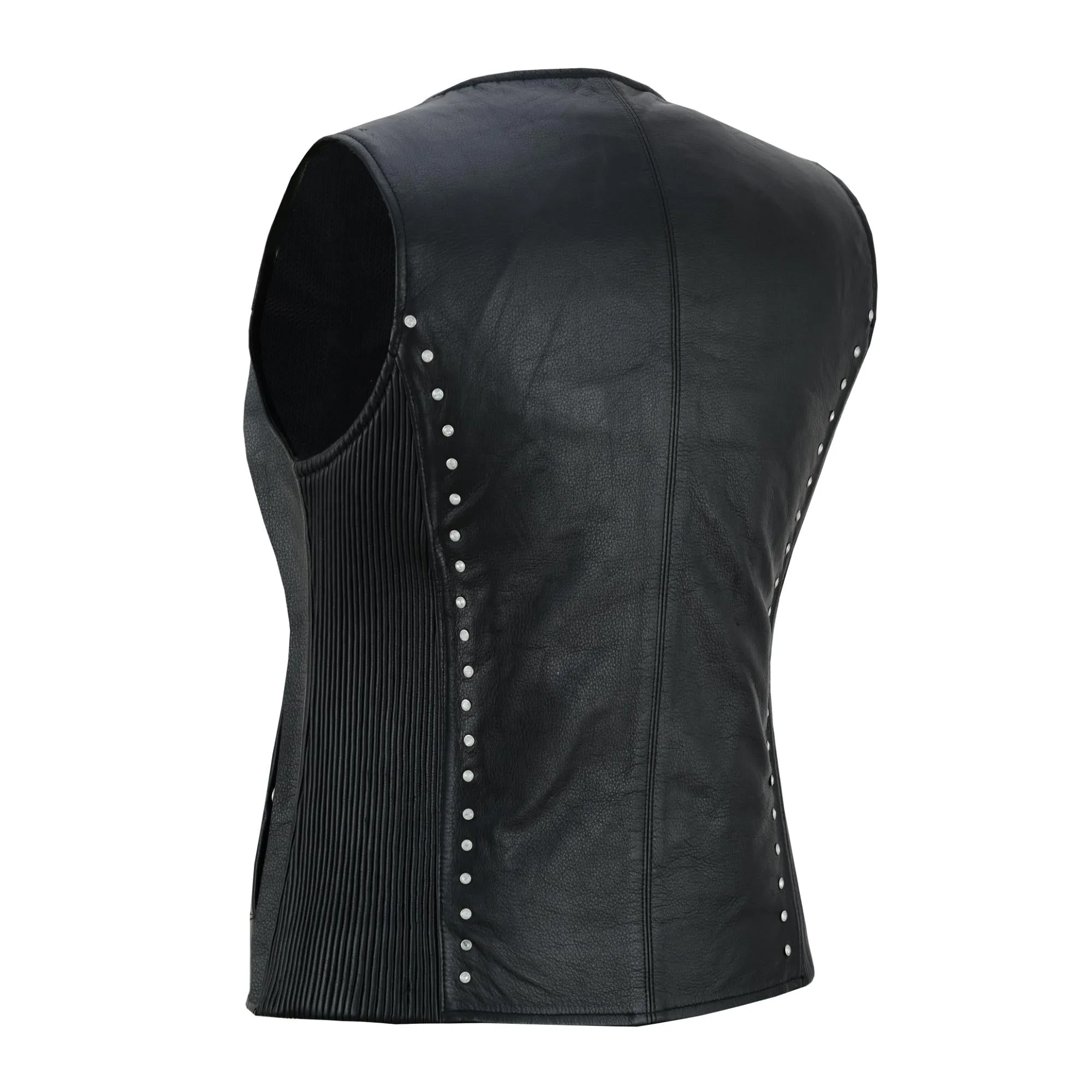 Biker Babe Women’s Studded Leather Motorcycle Vest