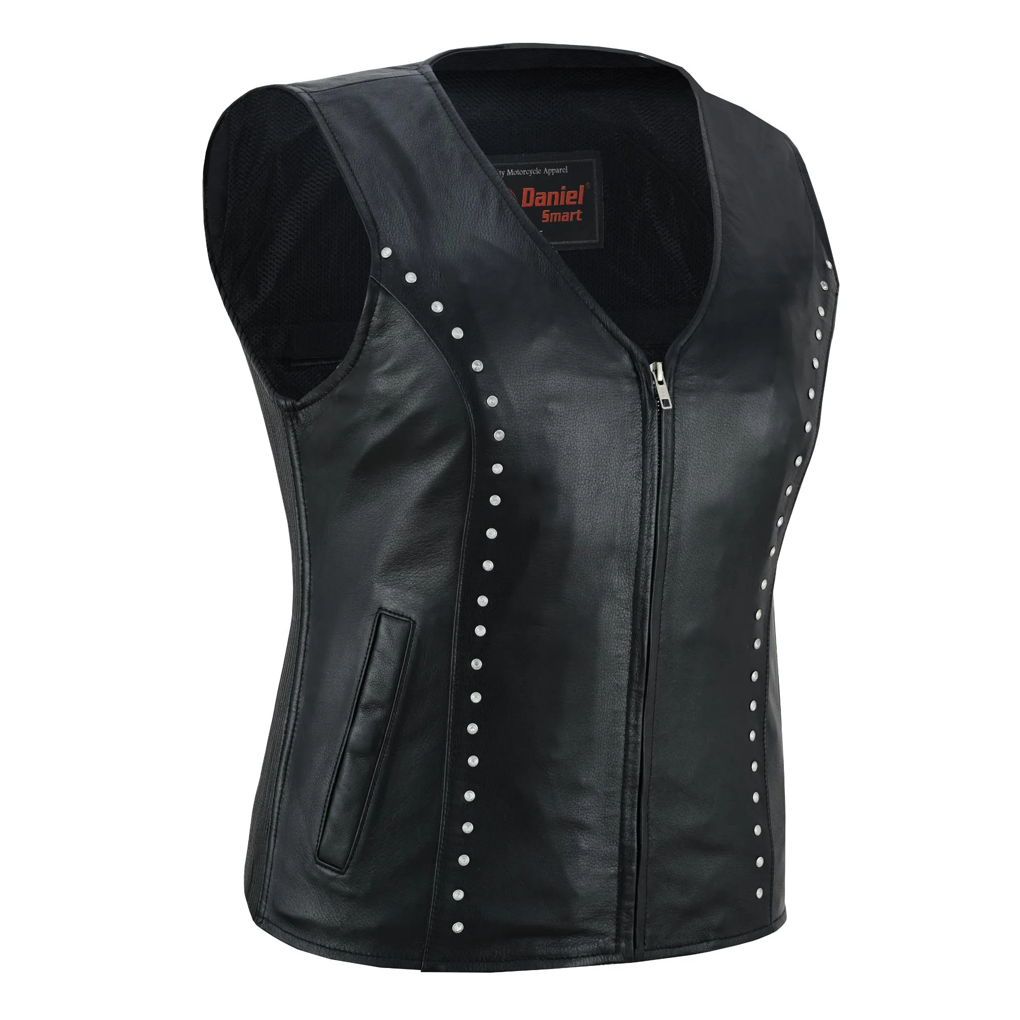 Biker Babe Women’s Studded Leather Motorcycle Vest