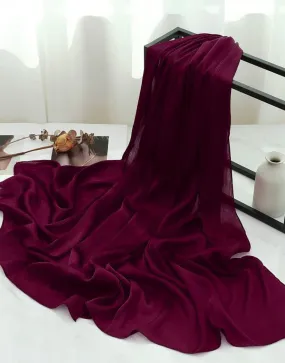 Burgundy Chiffon Shawl