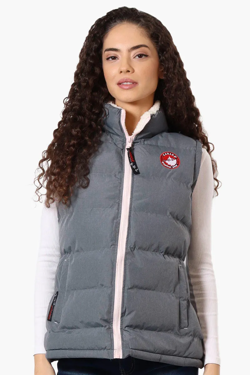 Canada Weather Gear Fleece Lined Collar Bubble Vest - Grey