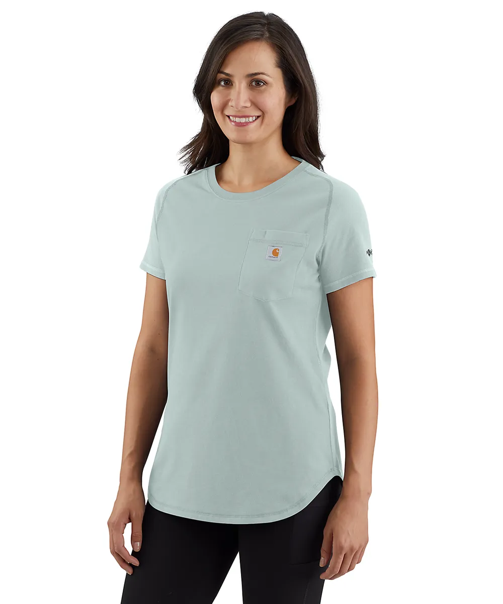 Carhartt Women's Force Short Sleeve Pocket T-Shirt - Dew Drop