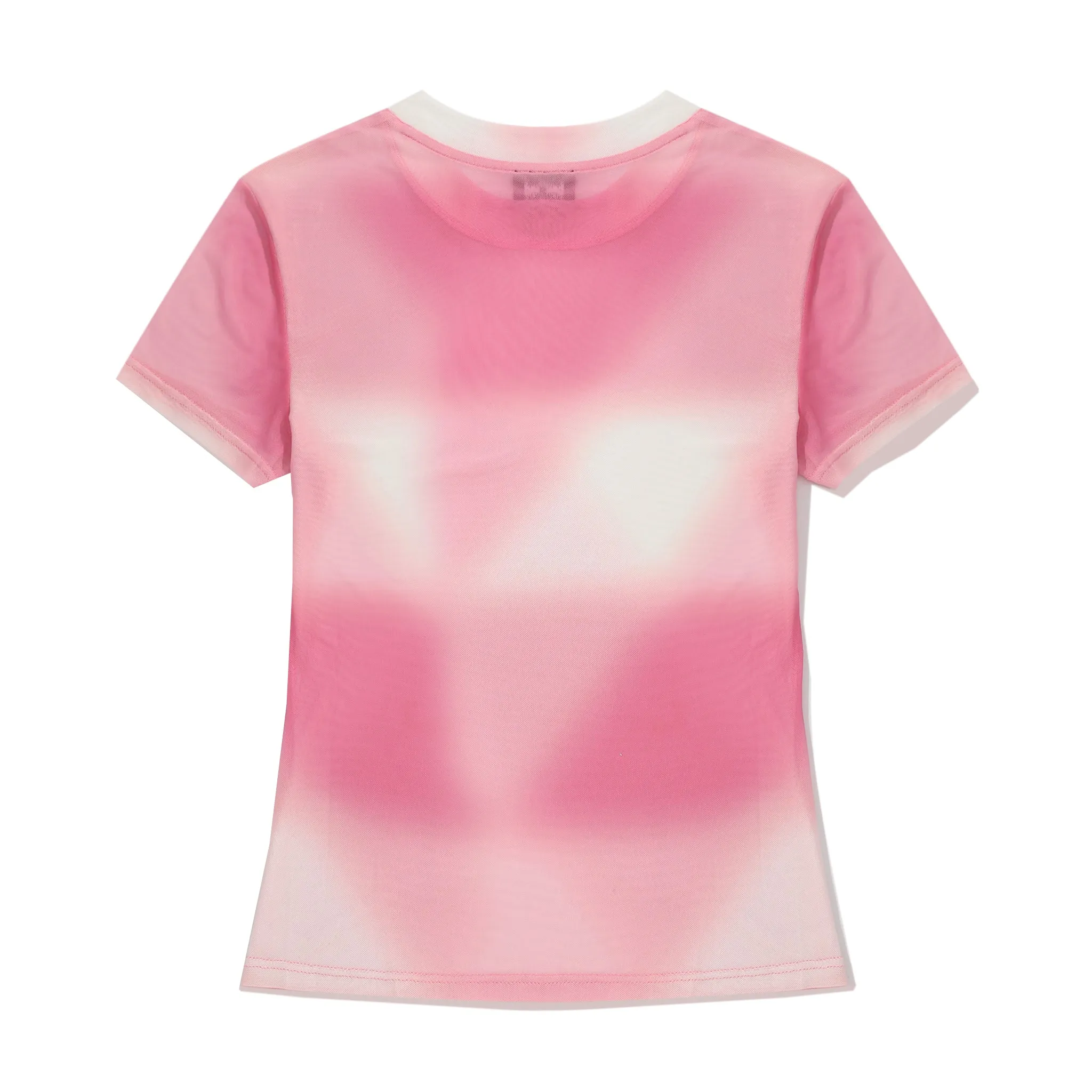 Checker Mesh Baby Tee - Pink