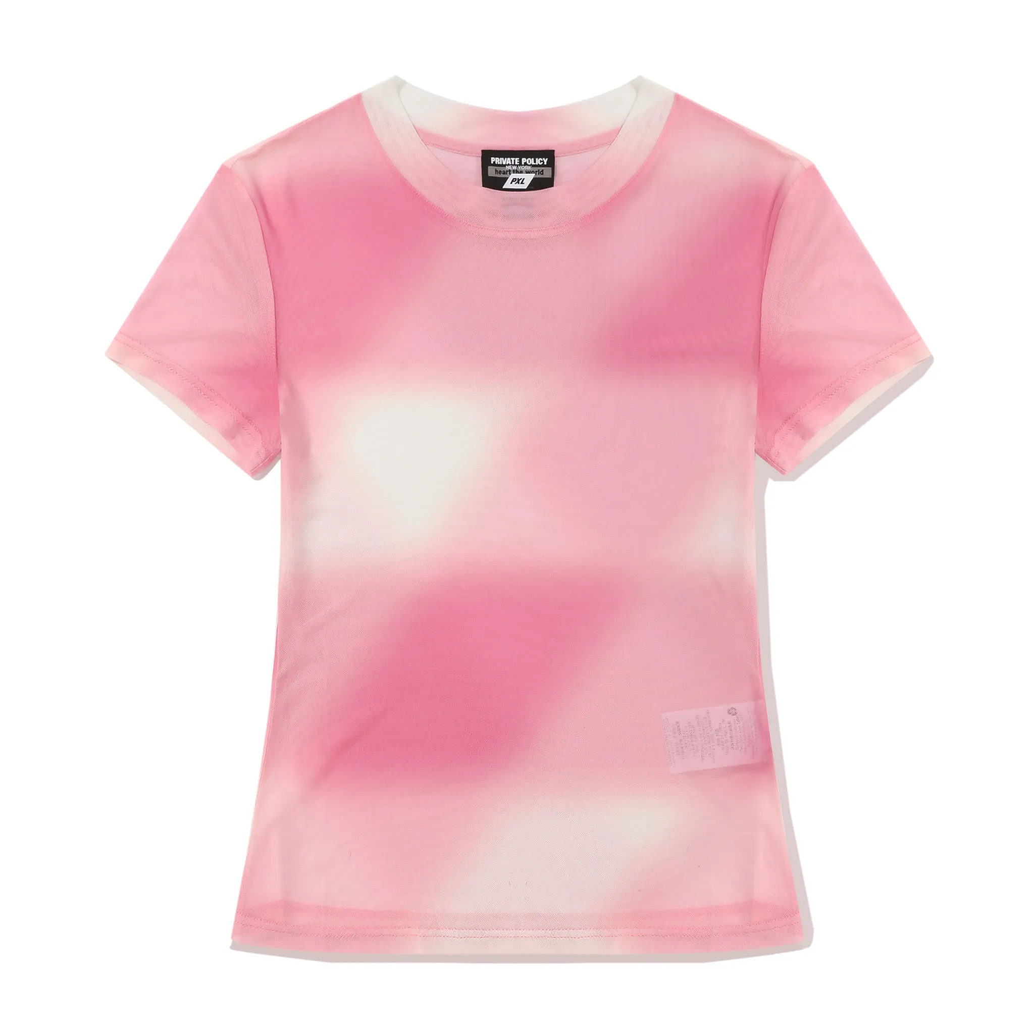 Checker Mesh Baby Tee - Pink