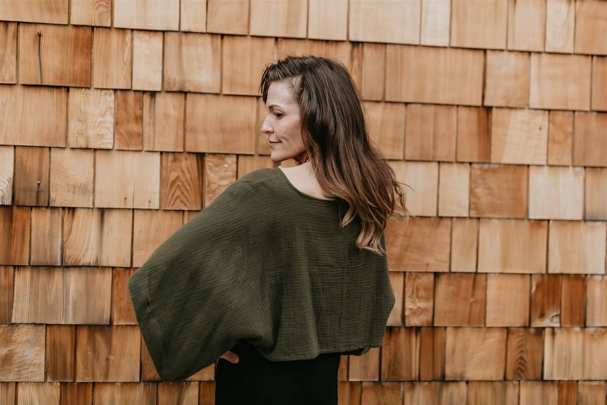 Elegant Shrug - Army Green