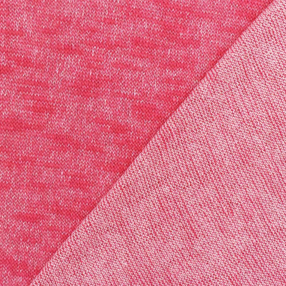 Fruity Pink-White Texture Slub Stretch Jersey Knit Fabric