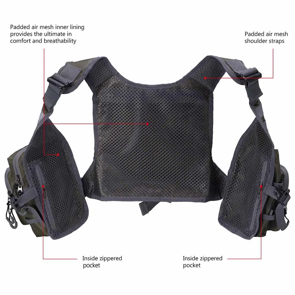 FV08 Ultra Lightweight Fishing Vest for Men Women