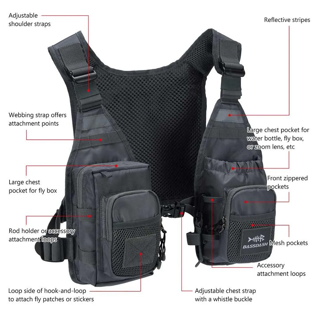 FV08 Ultra Lightweight Fishing Vest for Men Women