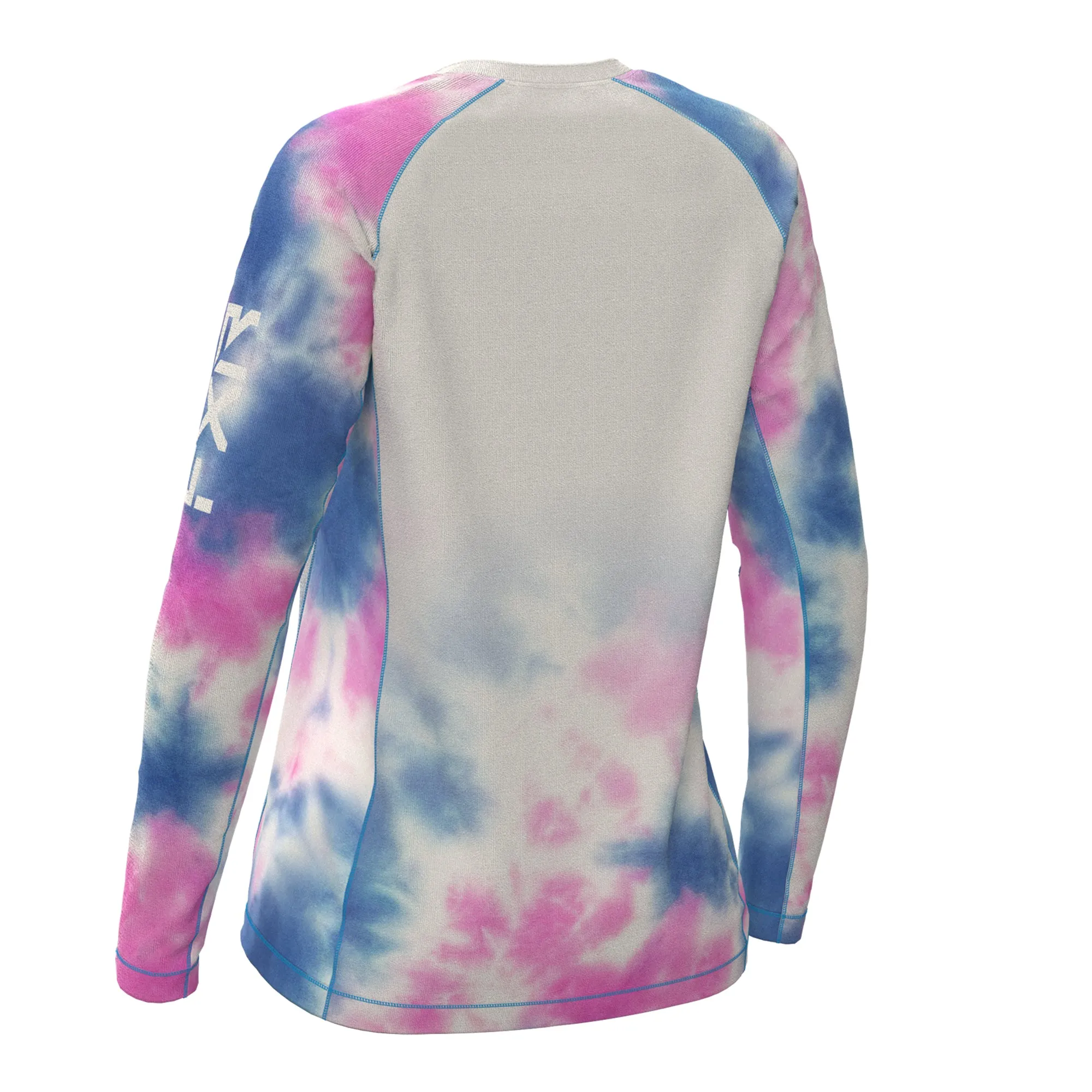 FXR Womens Attack UPF Longsleeve T-Shirt Cream/Pink-Blue Dye White