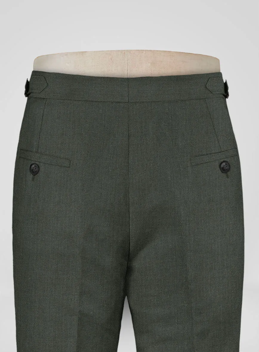 Heavy Linen Green Highland Trousers