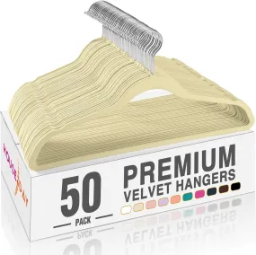 HOUSE DAY Beige Velvet Hangers 50 Pack