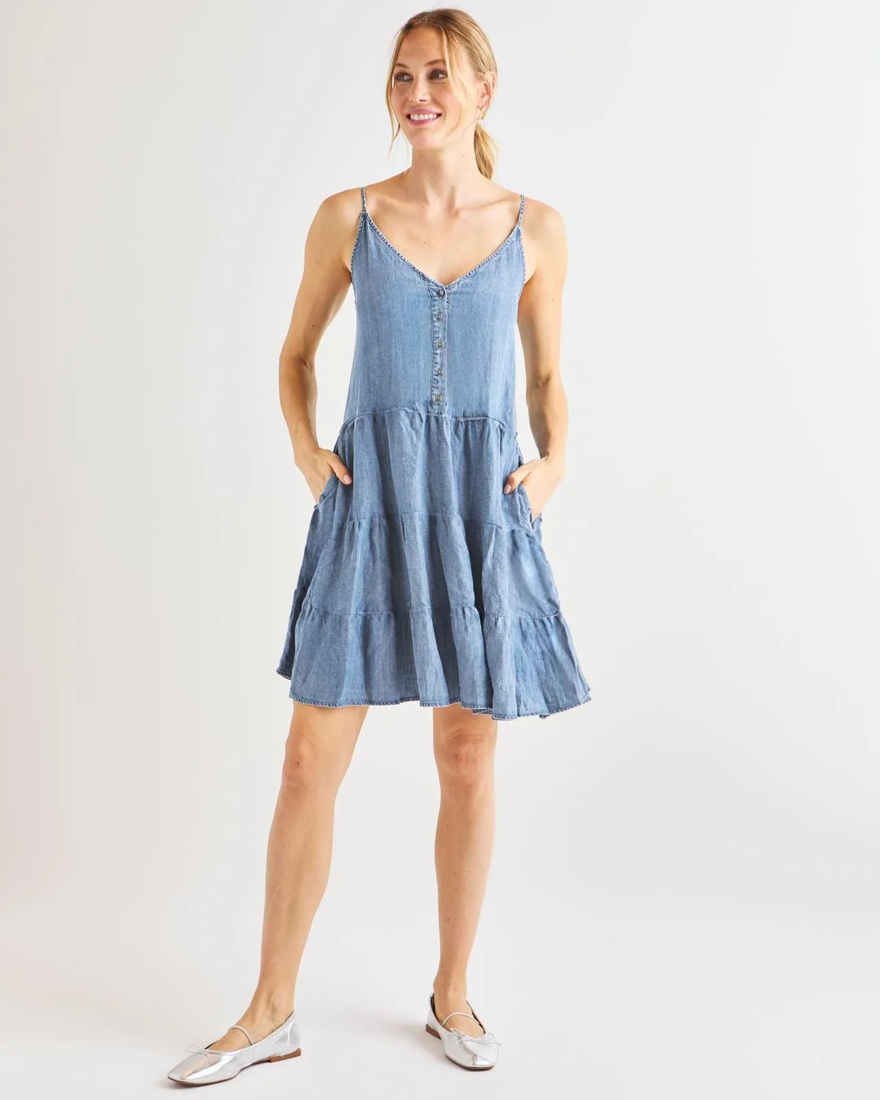 Indigo Shannon Tier Mini Dress