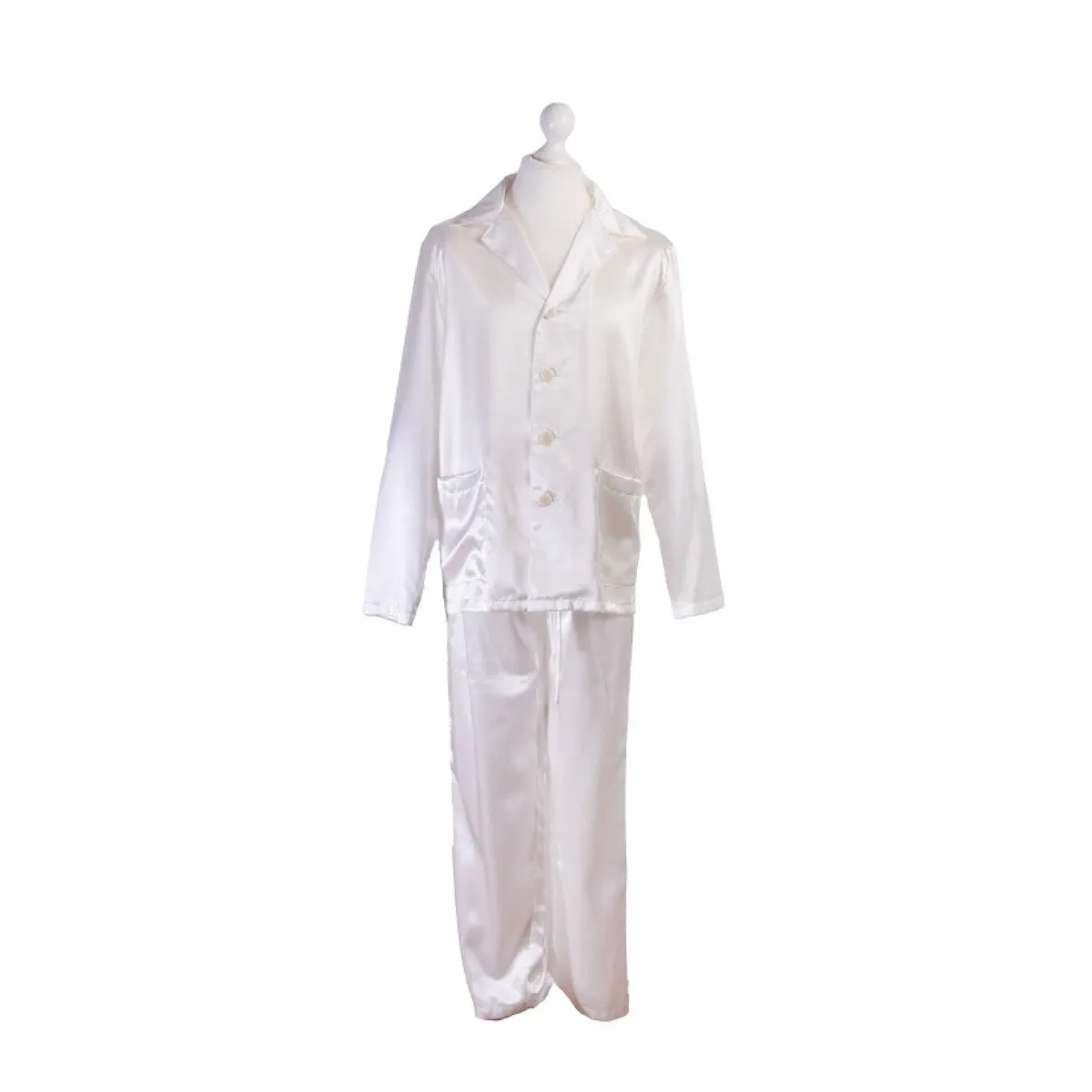 Ivory Pure Mulberry Silk Men's Long Pyjama Set