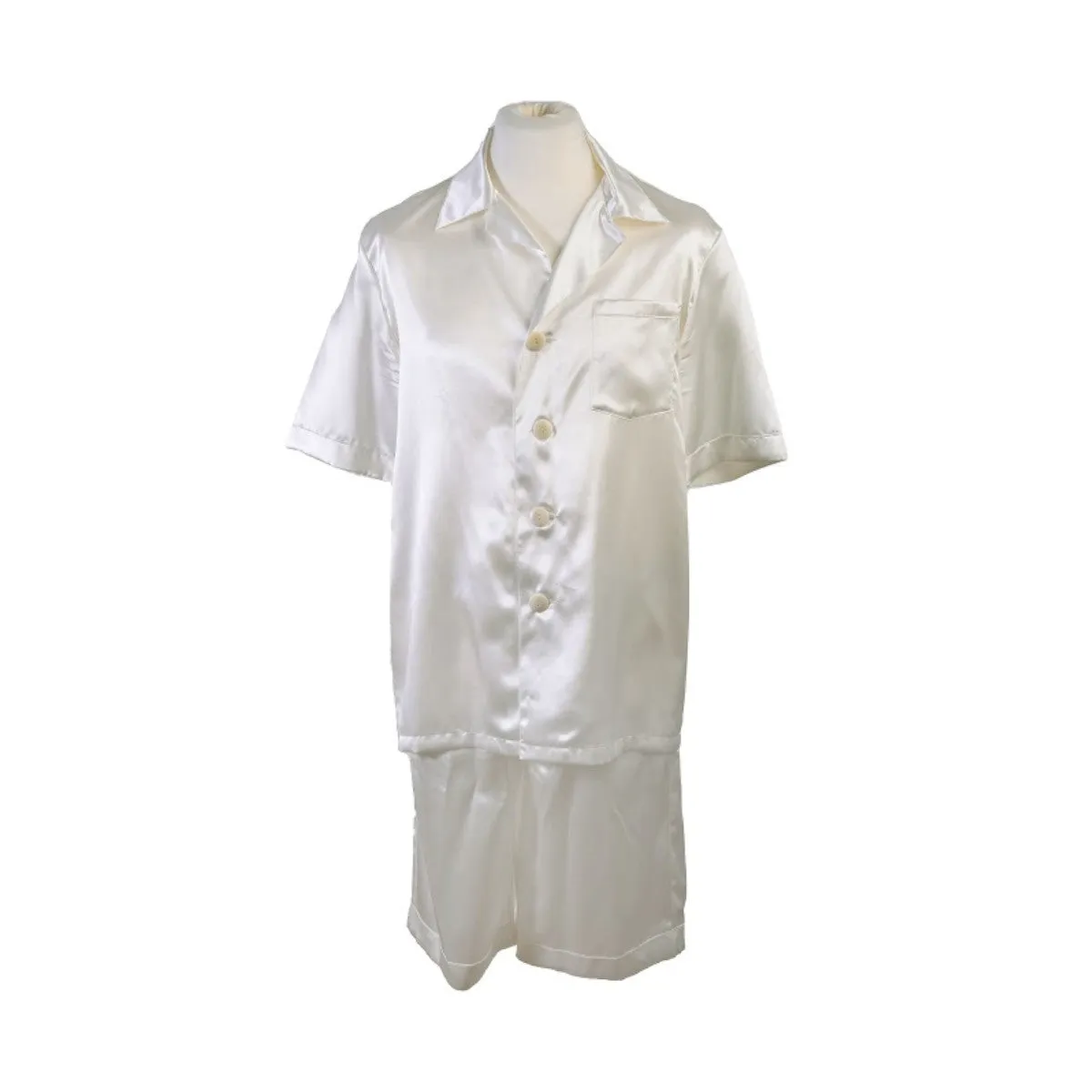 Ivory Pure Mulberry Silk Men's Short Pyjama Set