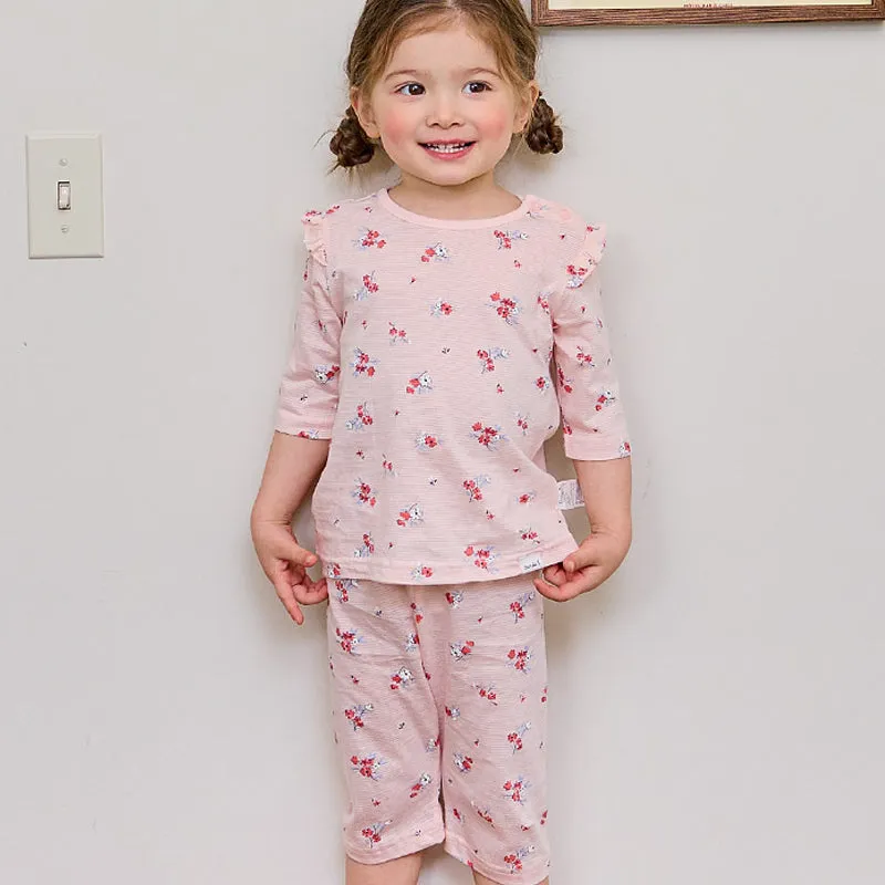 Kids Summer Short Shirt Cotton Cool Mesh Pajamas Set - Jenny