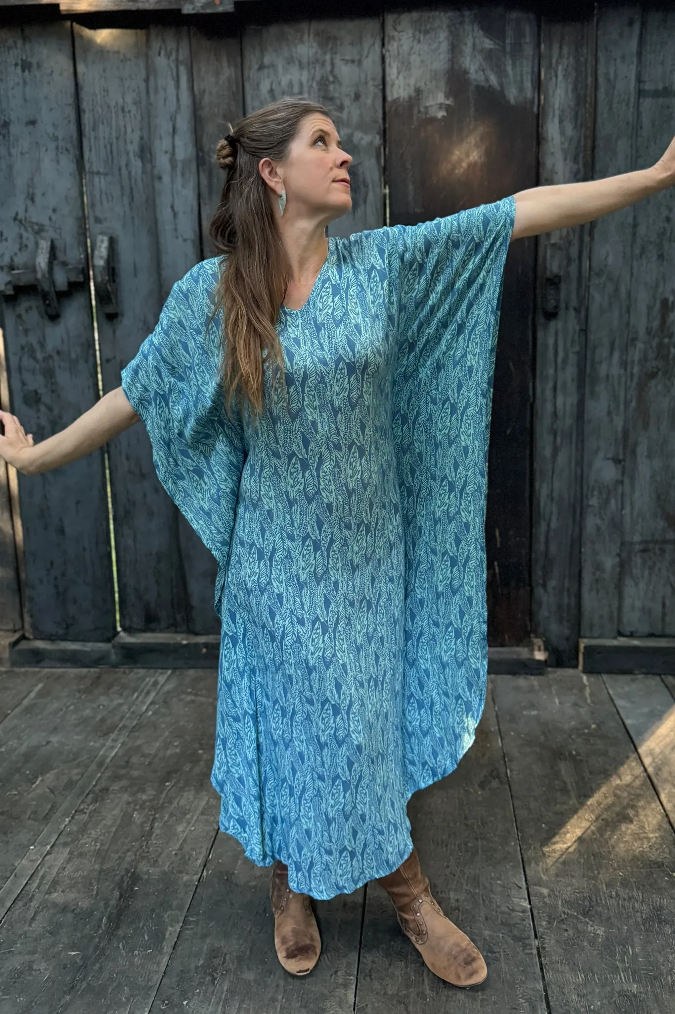 Kupu Kaftan - Blue Feather