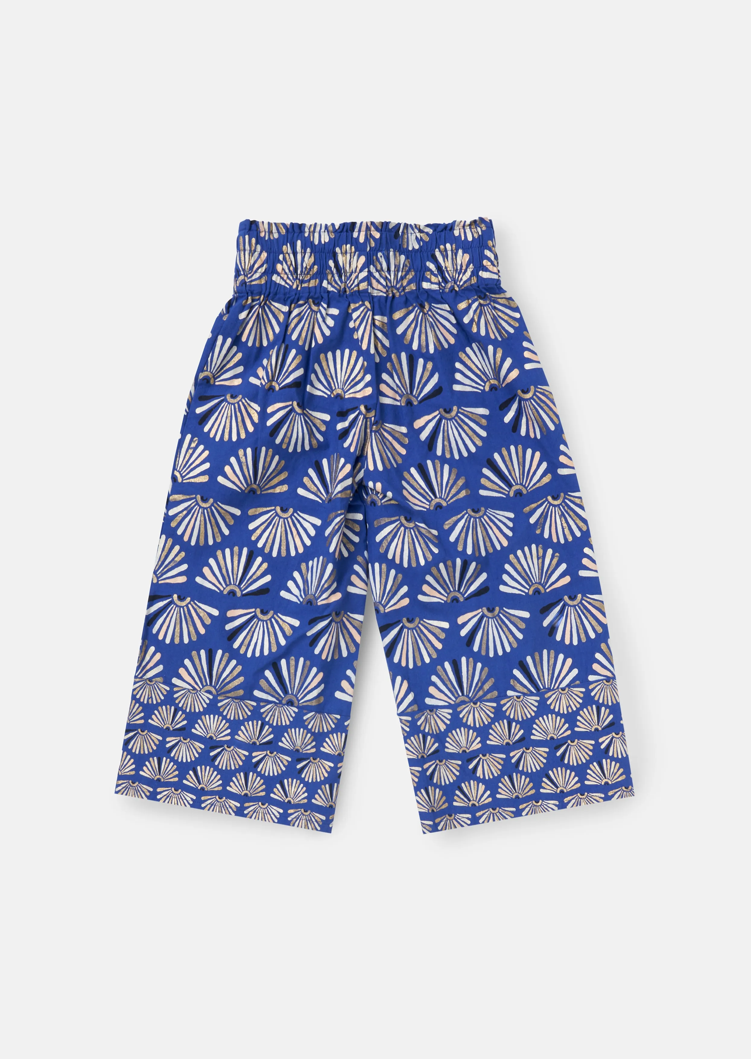 Lina Blue Printed Linen Trousers