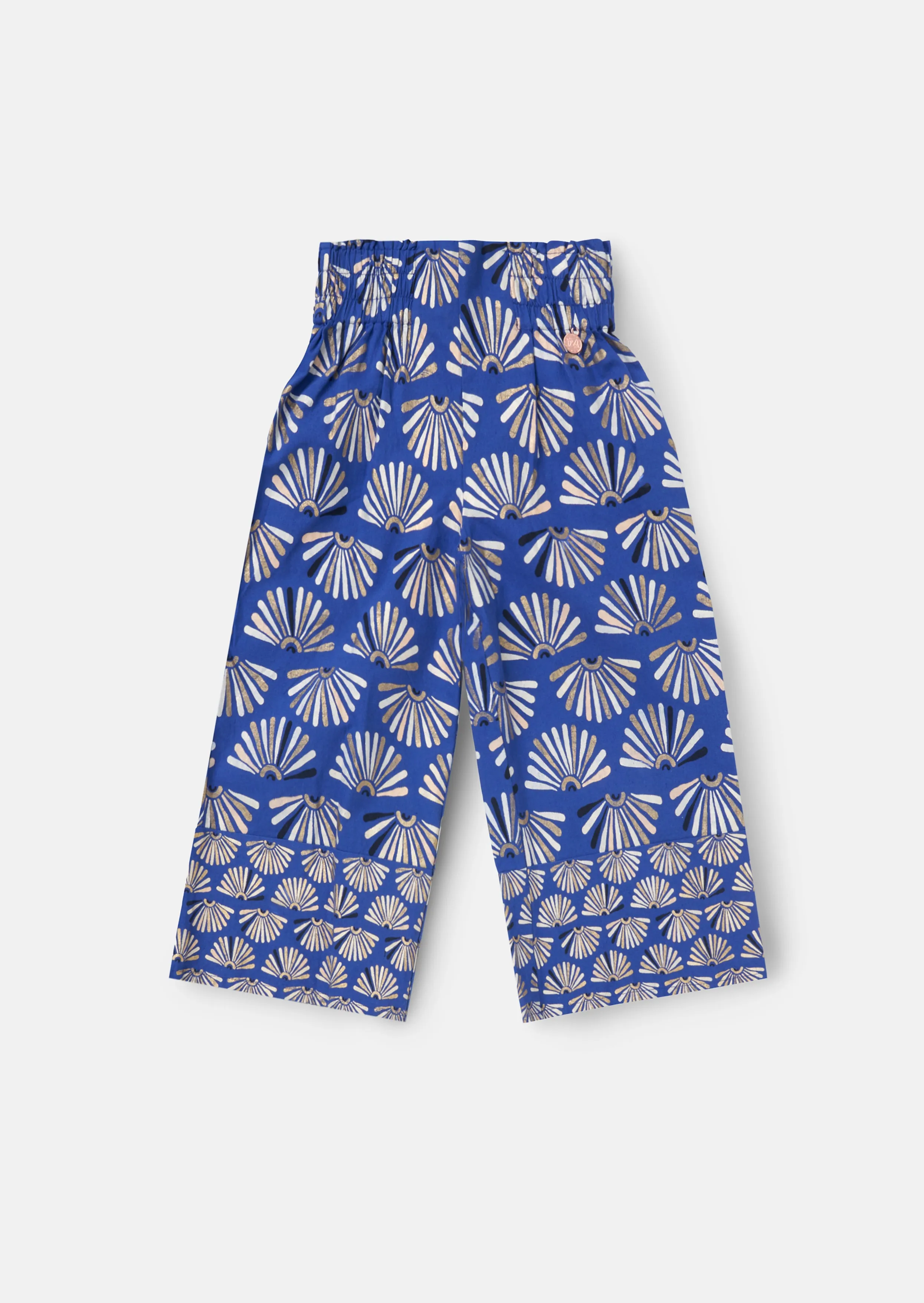 Lina Blue Printed Linen Trousers