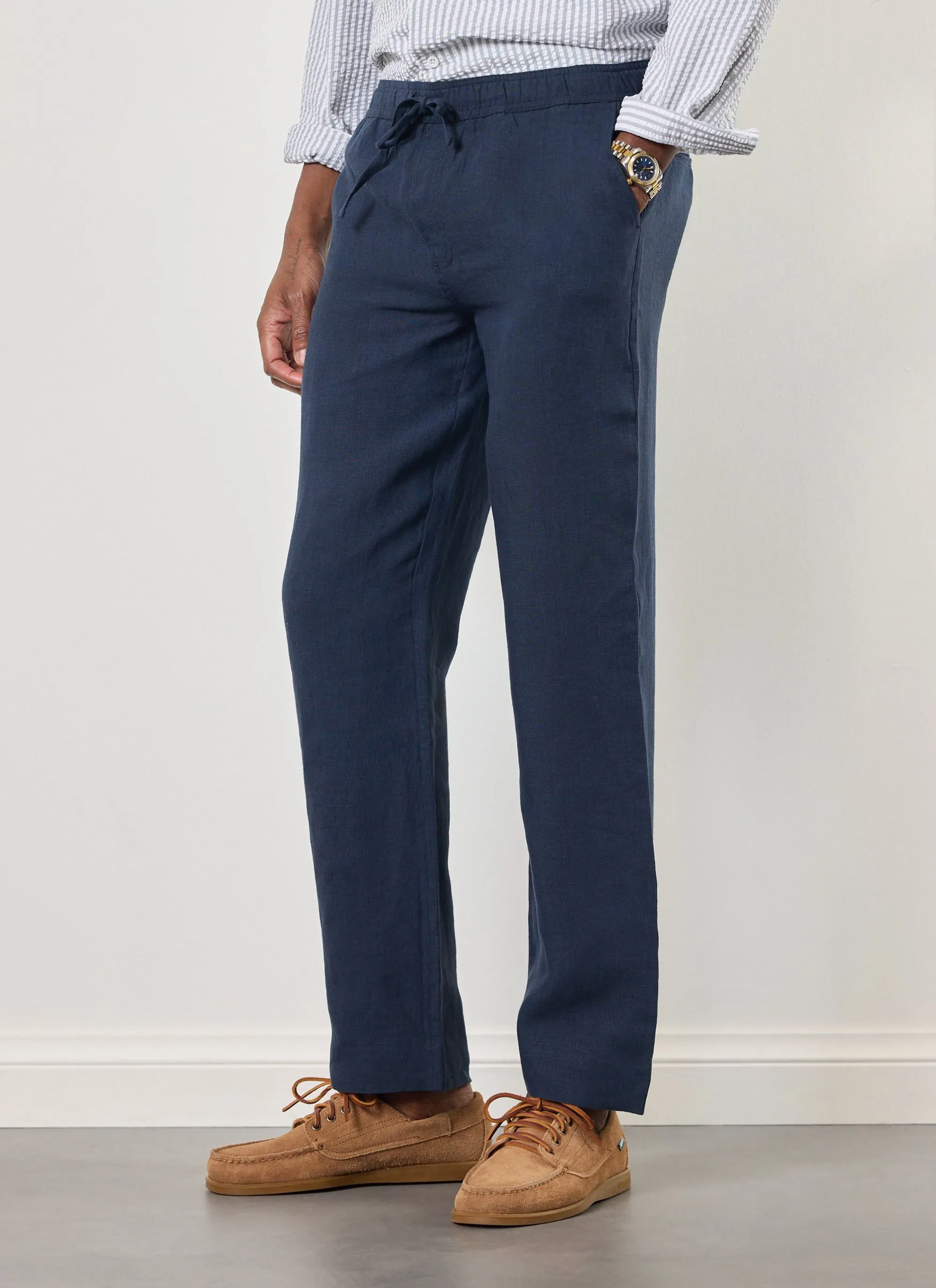 Linen Everyday Trousers | Navy