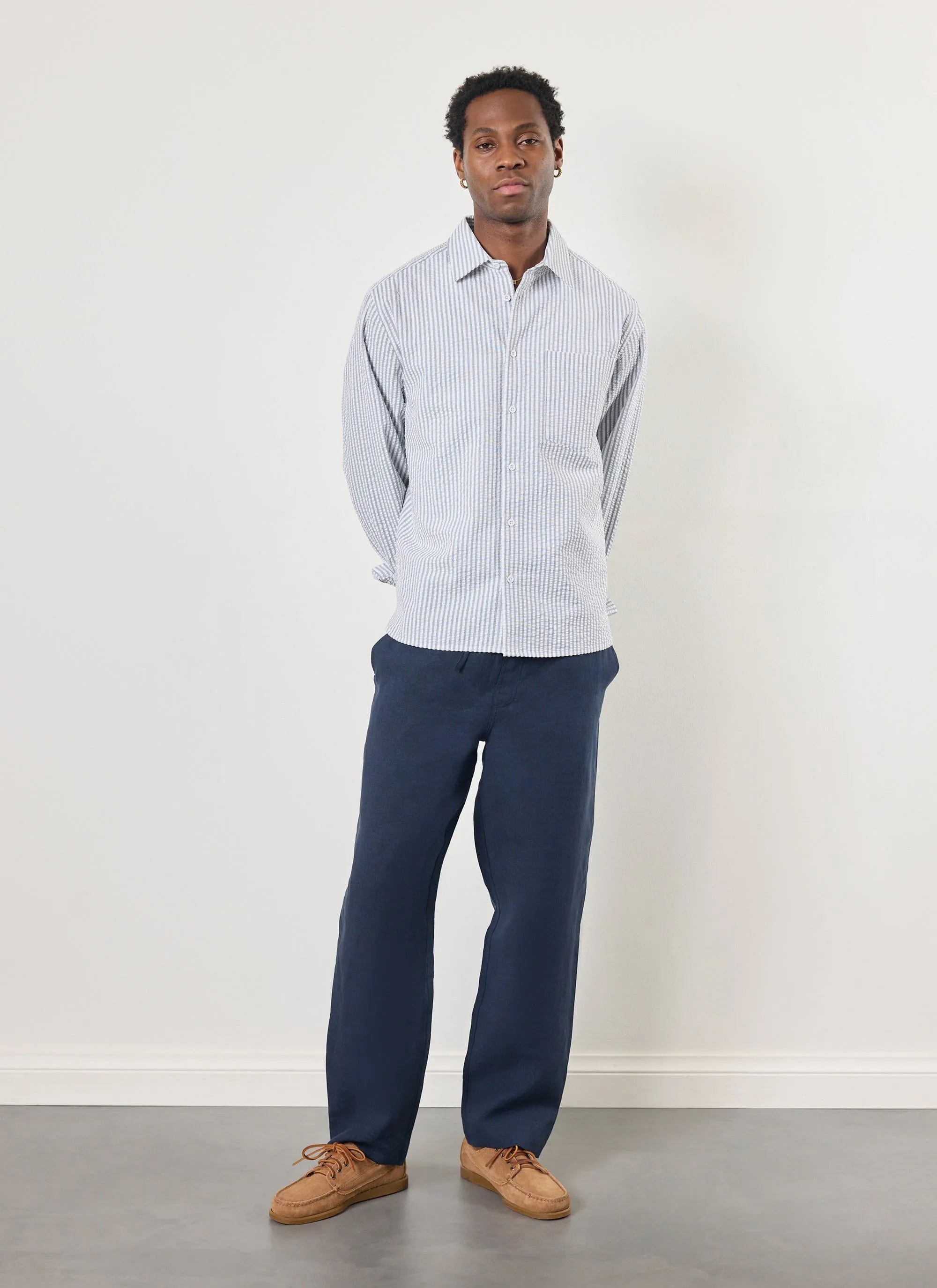 Linen Everyday Trousers | Navy