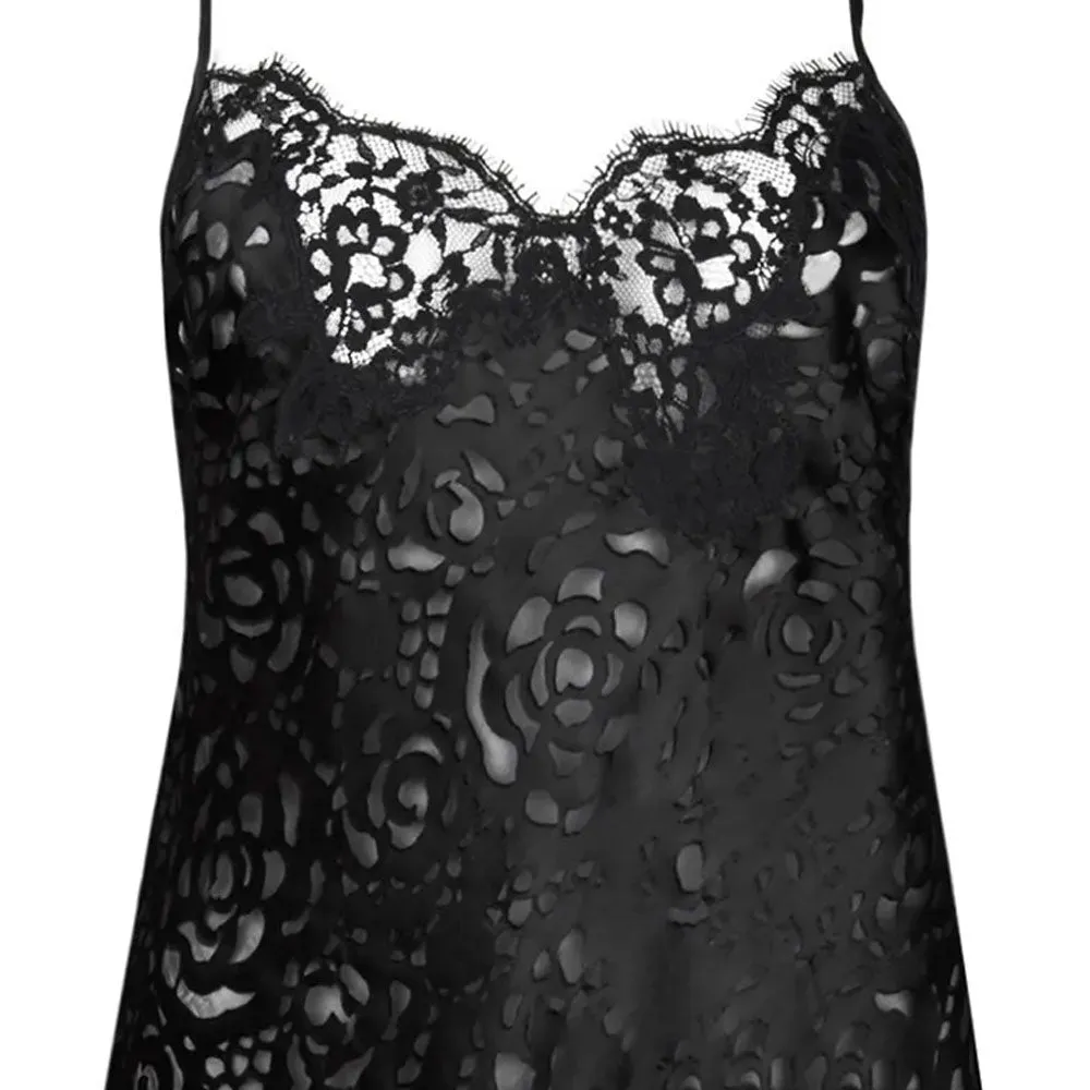 Lise Charmel 'Dressing Floral' Black Silk Camisole