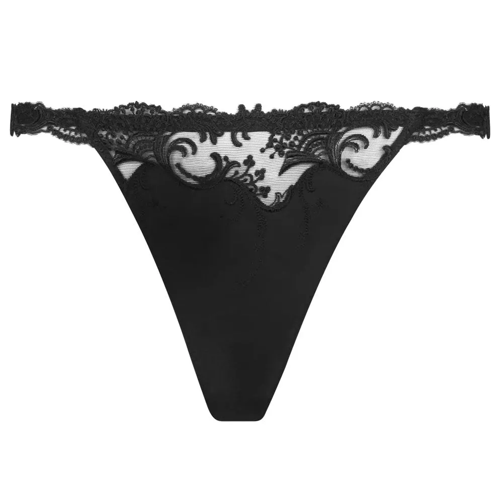 Lise Charmel 'Splendeur Soie' Black Silk Sexy Thong