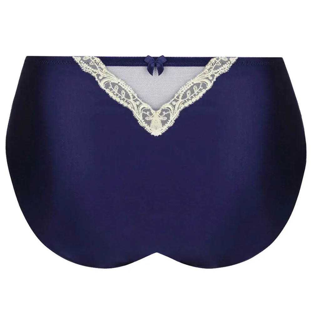 Lise Charmel 'Splendeur Soie' Navy Blue Silk High Waisted/Retro Brief