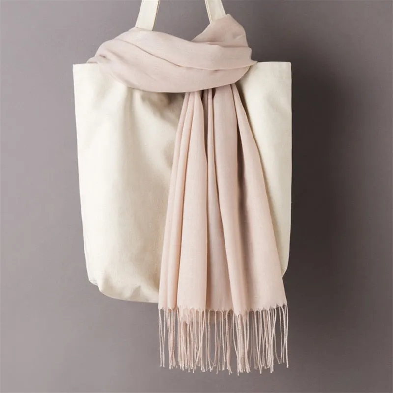 Long Cashmere Thin Scarf and Shawl Set for Women