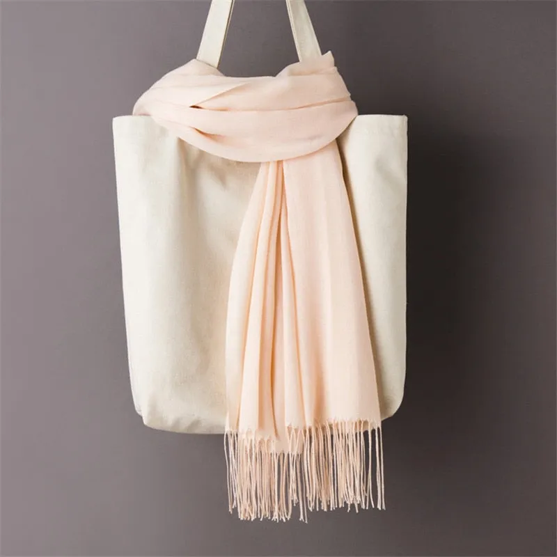 Long Cashmere Thin Scarf and Shawl Set for Women