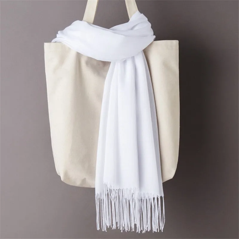 Long Cashmere Thin Scarf and Shawl Set for Women