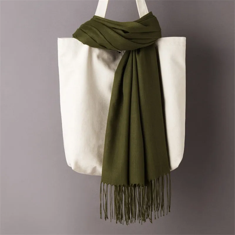 Long Cashmere Thin Scarf and Shawl Set for Women