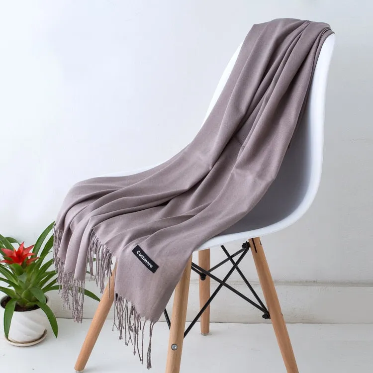 Long Cashmere Thin Scarf and Shawl Set for Women