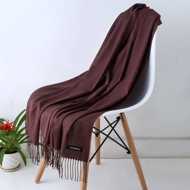 Long Cashmere Thin Scarf and Shawl Set for Women