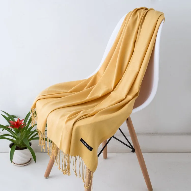 Long Cashmere Thin Scarf and Shawl Set for Women