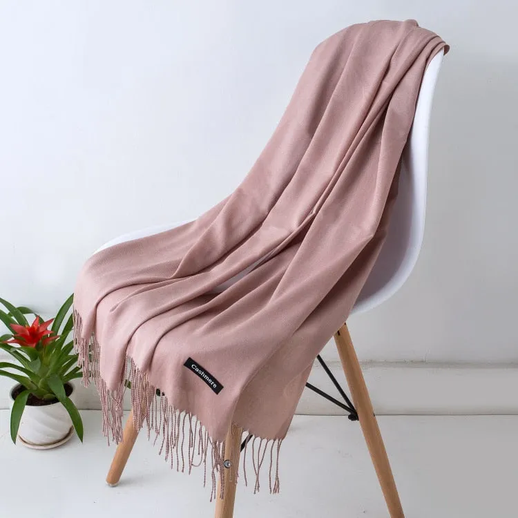 Long Cashmere Thin Scarf and Shawl Set for Women