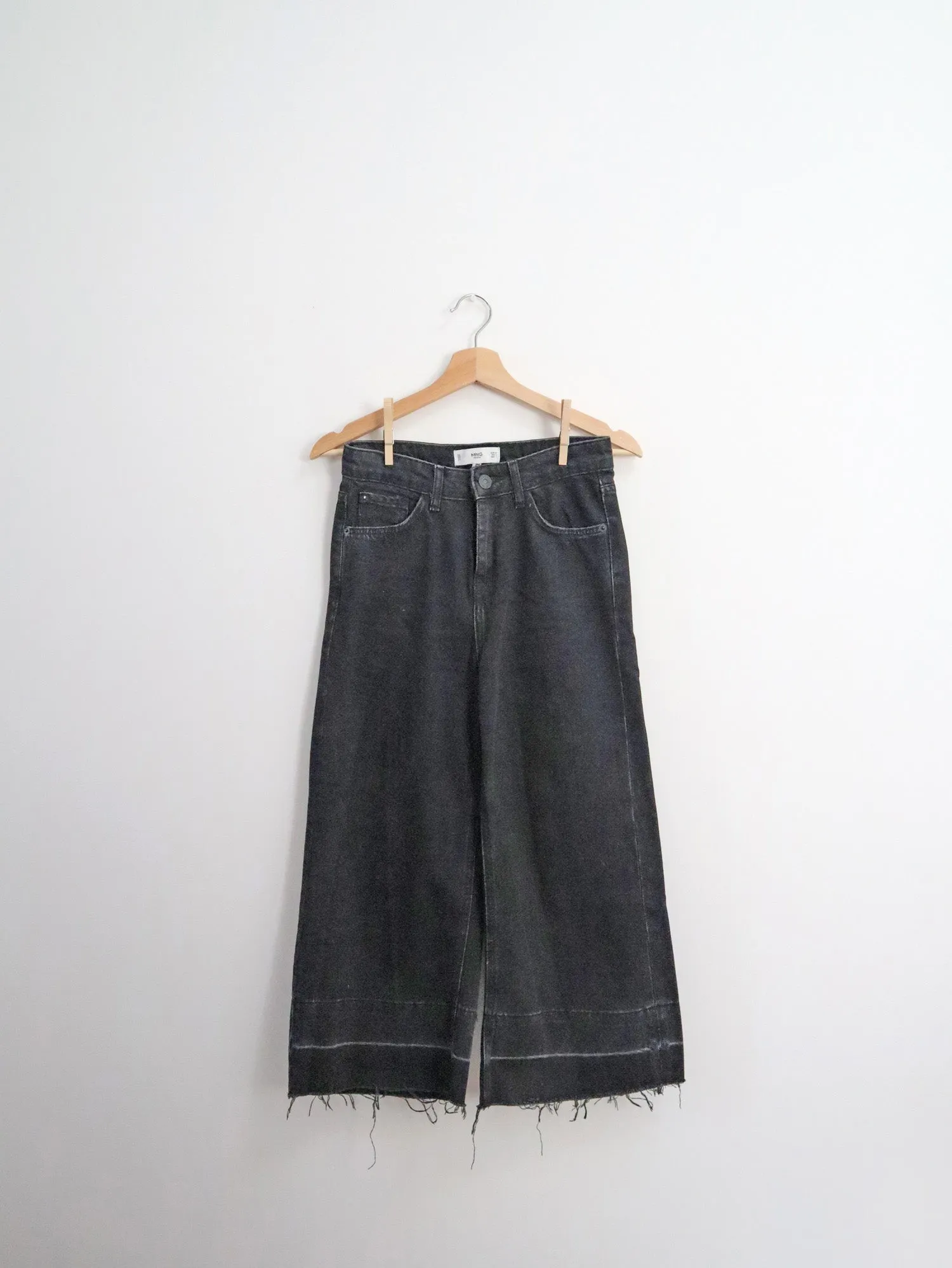 Mango Black Denim Culotte (27")