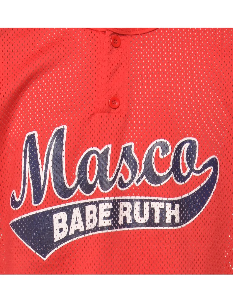 Mesh Masco Babe Ruth Printed T-shirt - L