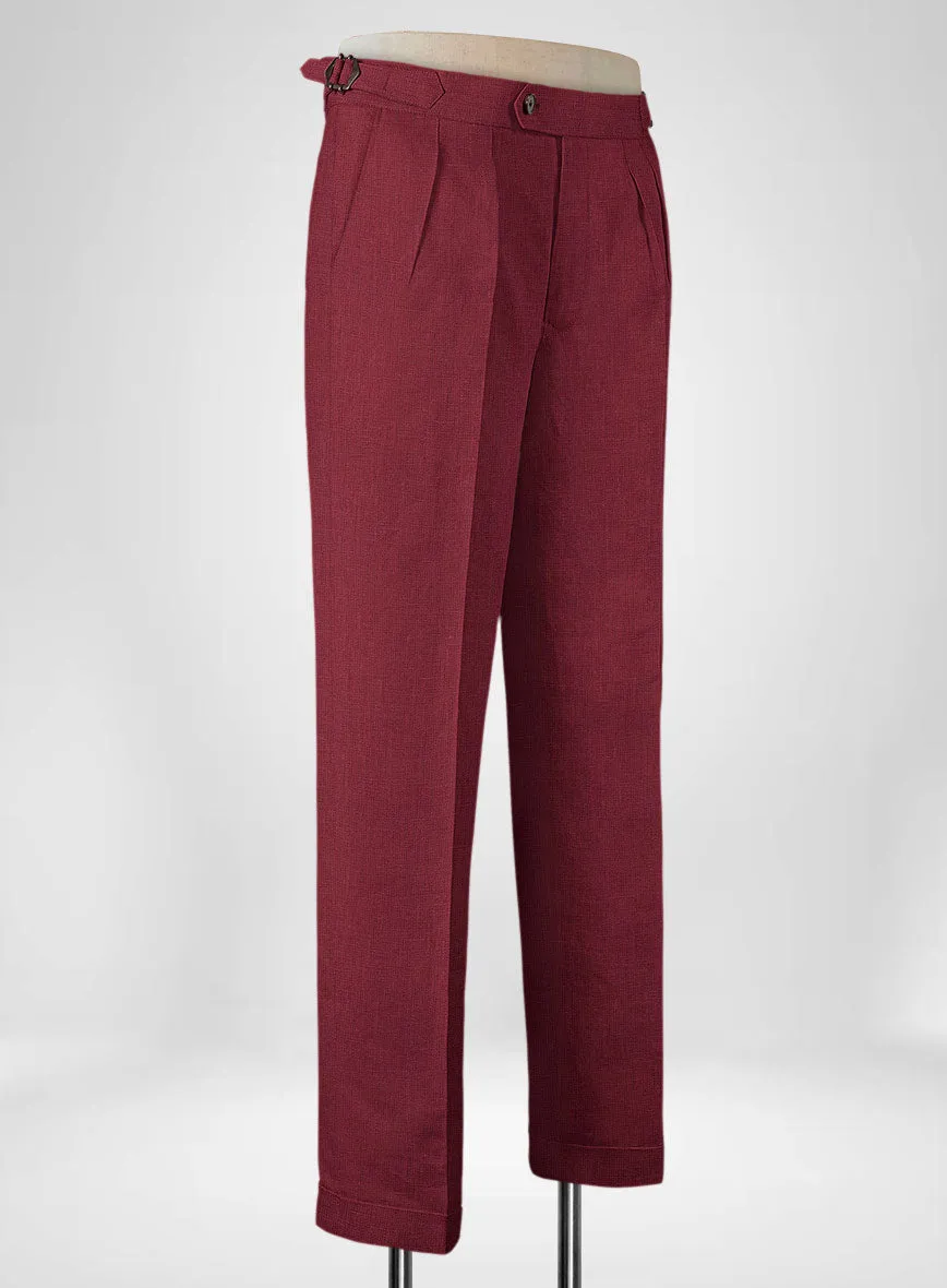 Moscow Maroon Linen Highland Trousers