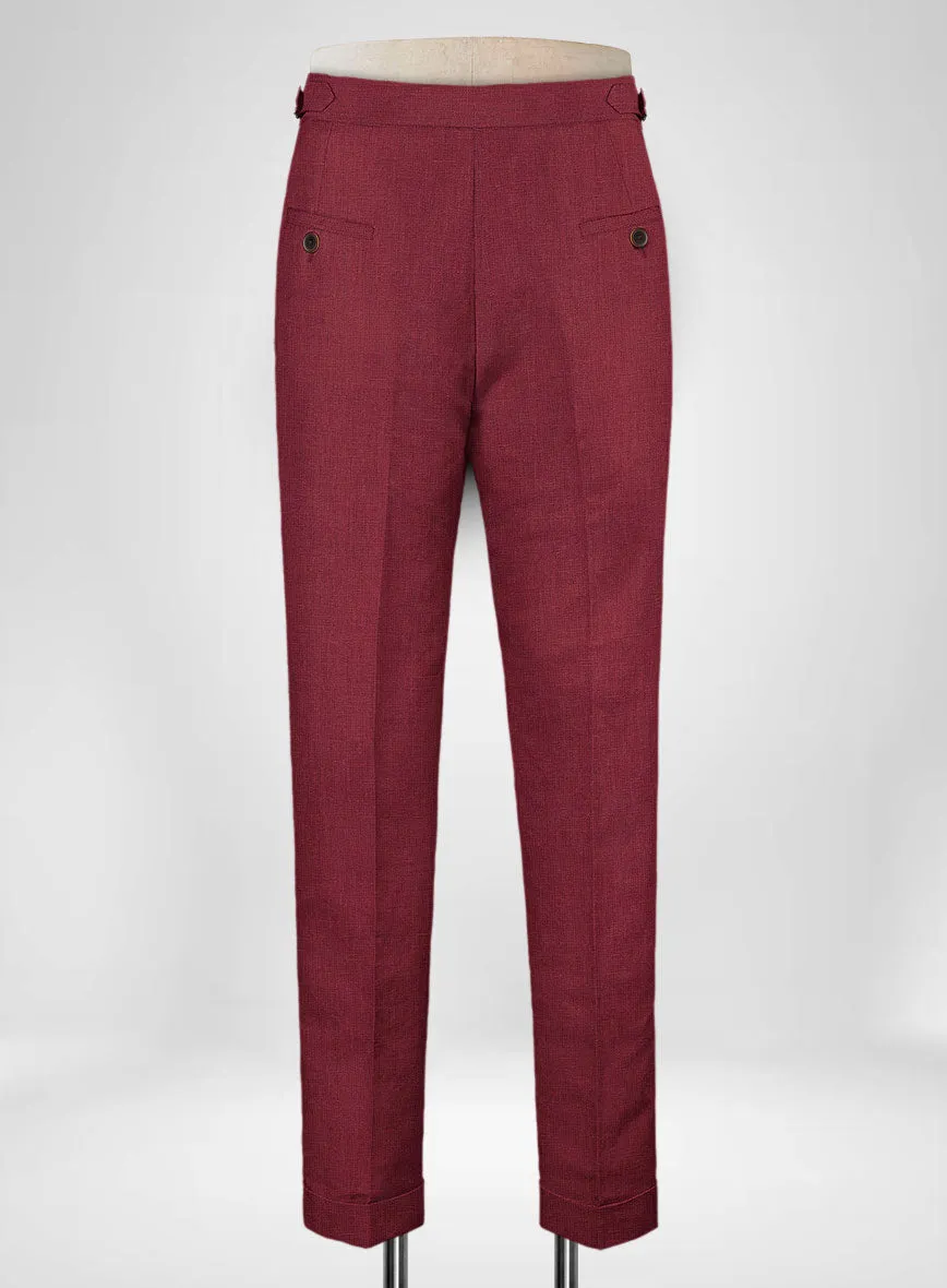 Moscow Maroon Linen Highland Trousers