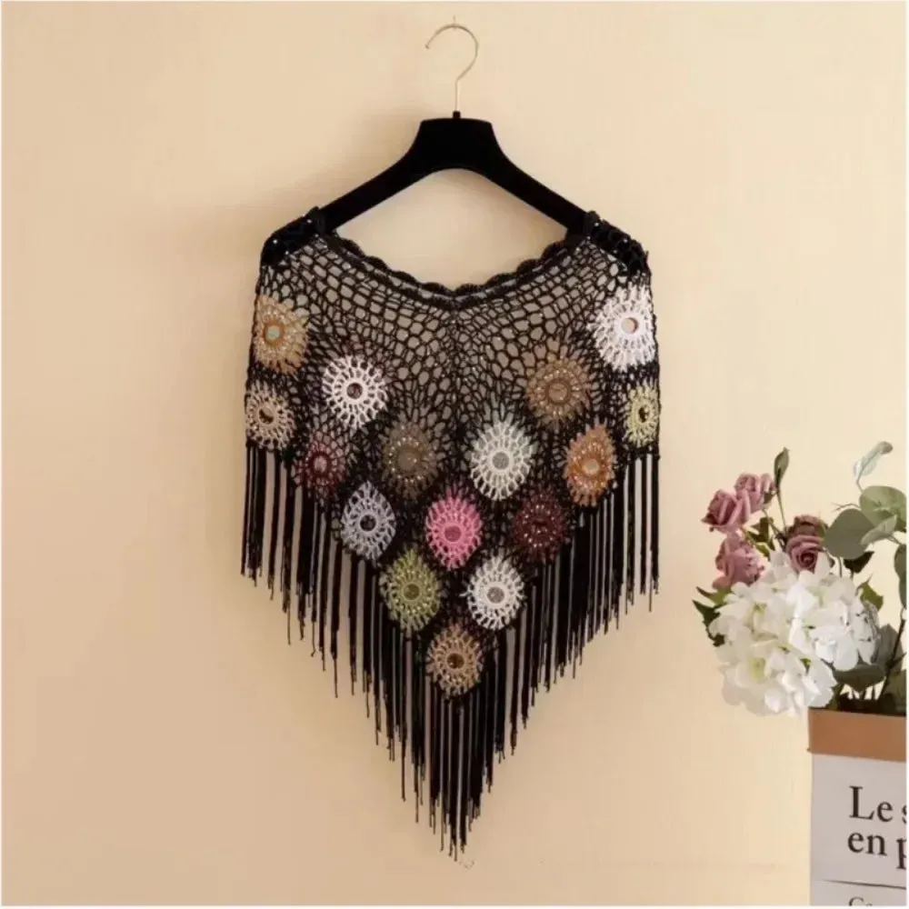 Party Outfits Cape Mesh Jacket Ladies Cloak Shawls