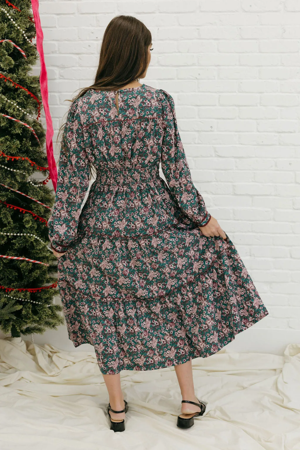 Phoebe Dress-Green Floral