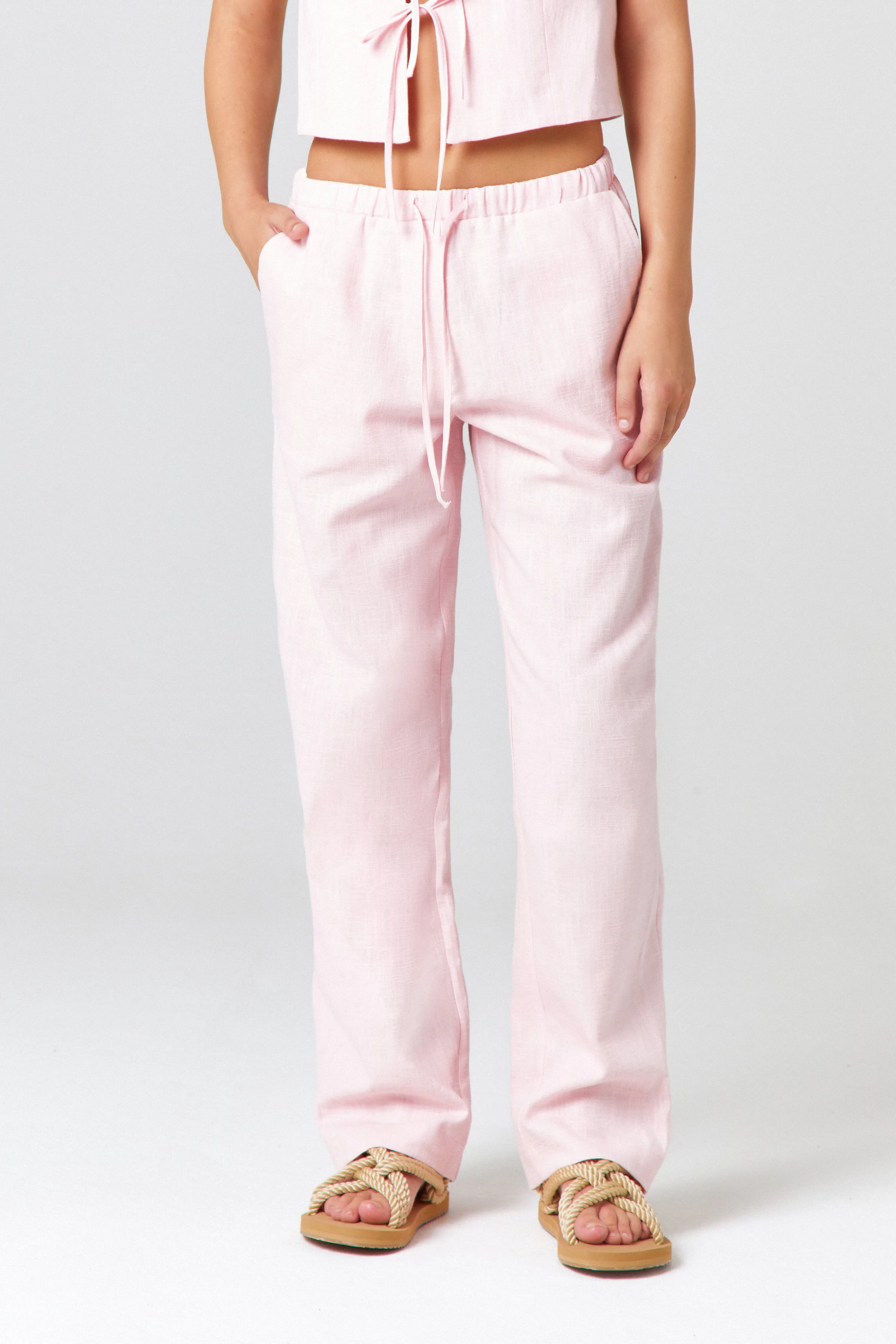 Pink Linen Trousers