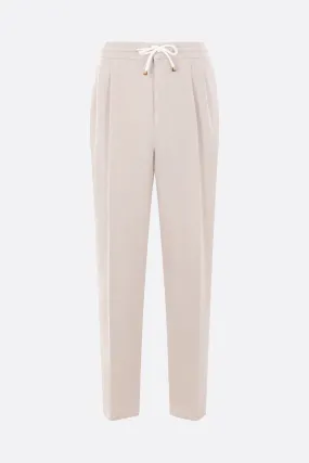 Pleated Gabardine Linen Trousers