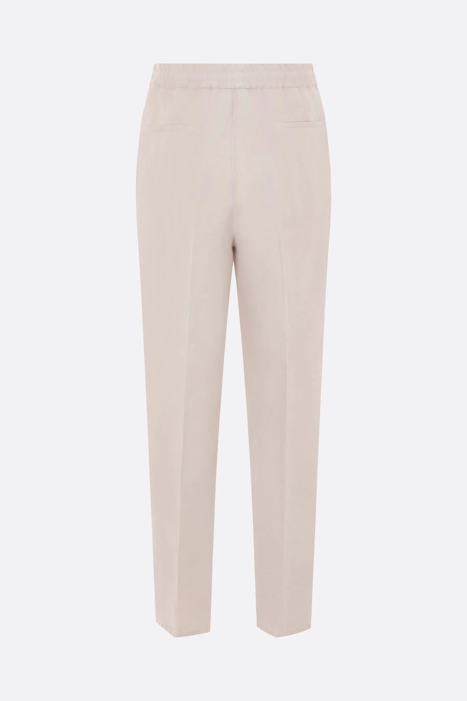 Pleated Gabardine Linen Trousers