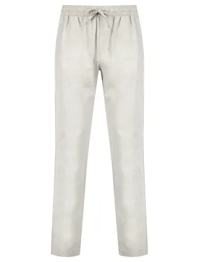 Renn Cotton Linen Comfort Fit Elasticated Waist Trousers in Grey - Tokyo Laundry