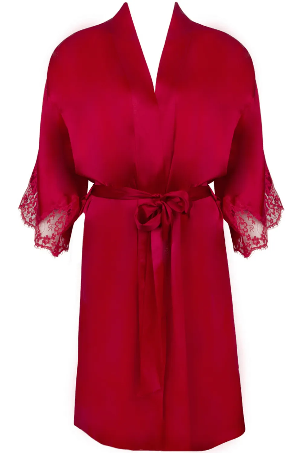 Splendeur Soie Mid Length Robe Rouge, Size M (UK 12)