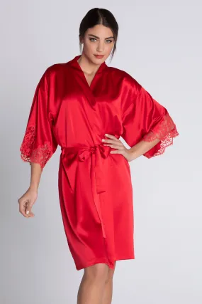 Splendeur Soie Mid Length Robe Rouge, Size M (UK 12)