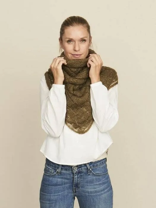 Square shawl by Önling, silk mohair knitting kit