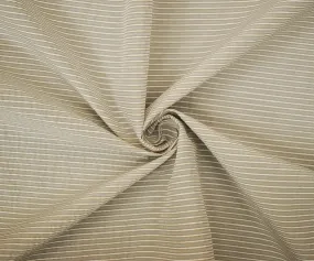 Taupe Beige-White Striped Semi-Sheer Poly Rayon Woven Fabric